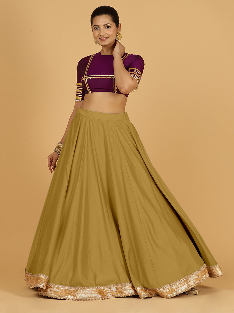 Zainab x Tyohaar Lehenga Skirt, in Yellow 80% Viscose 20% Polyester, made for party & festive (view 7).