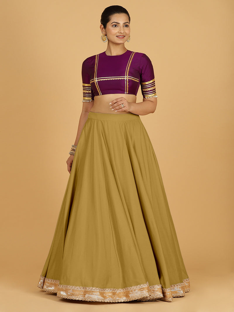 Zainab x Tyohaar Lehenga Skirt, in Yellow 80% Viscose 20% Polyester, made for party & festive (view 9).