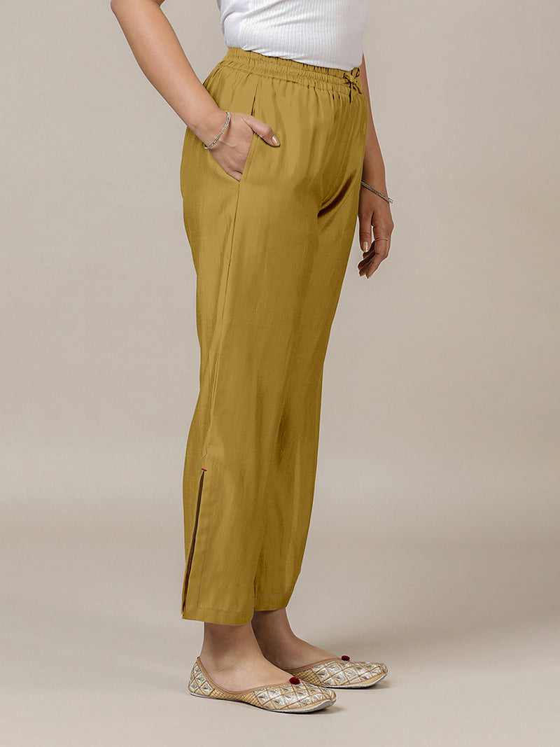 Saba x Rozaana | Dijon Mustard Cotton Silk Pants-Binks