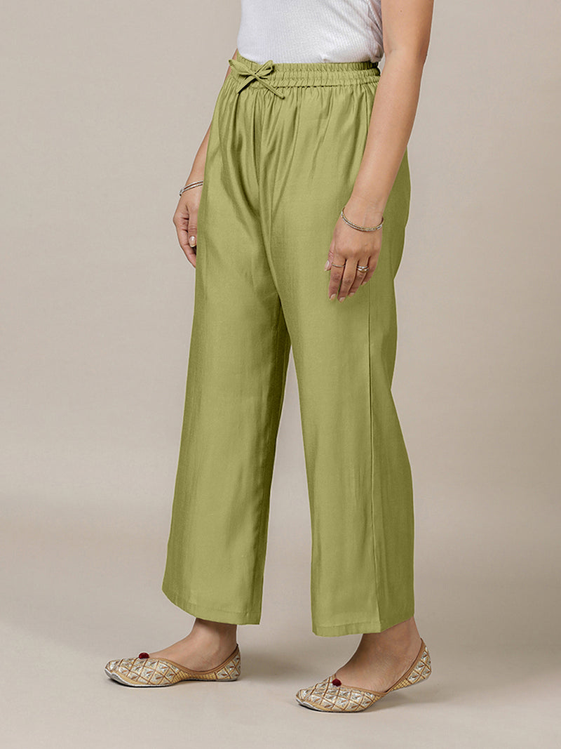 Fiza x Rozaana | Straight Pant in Pista Green-Binks