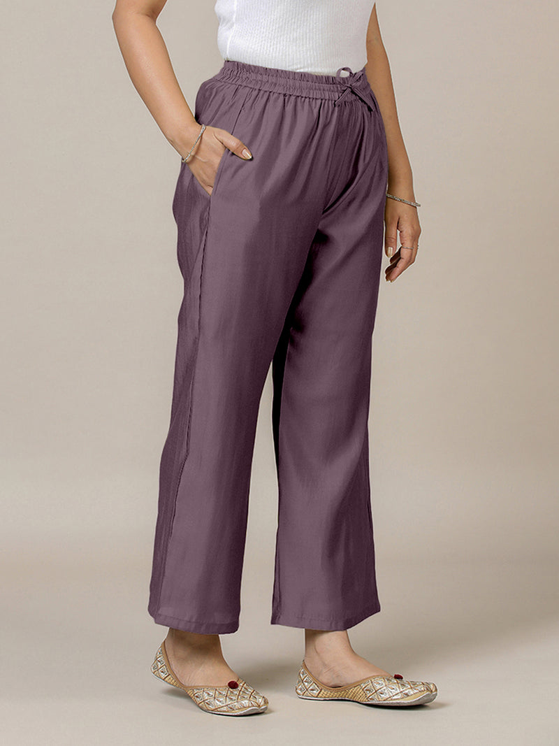 Fiza x Rozaana | Straight Pant in Purple Mauve-Binks