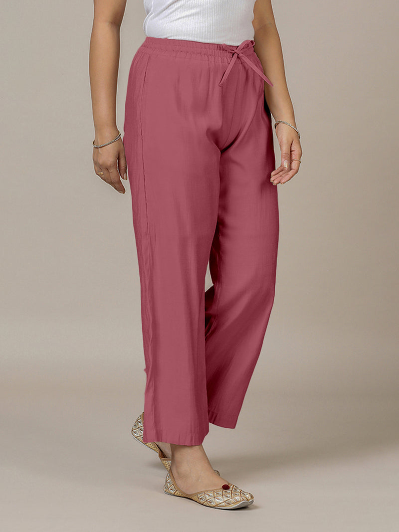 Fiza x Rozaana | Straight Pant in Rose Pink-Binks