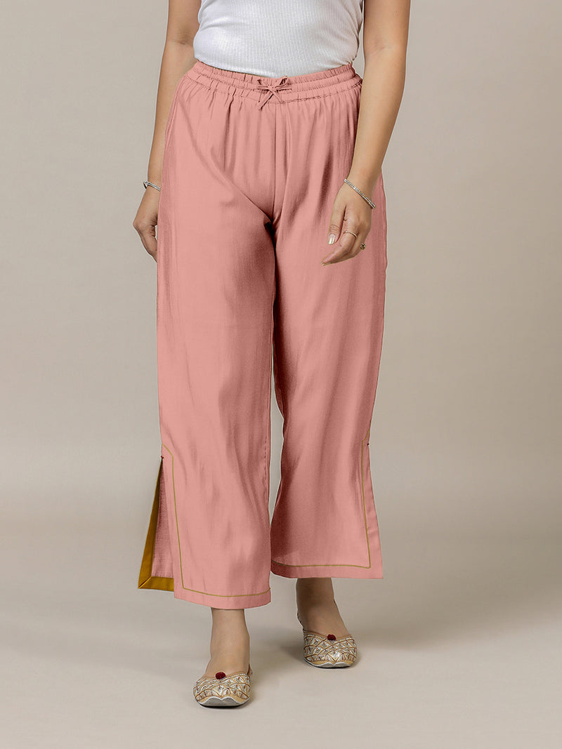 Saba x Rozaana | Sea Pink Cotton Silk Pants-Binks