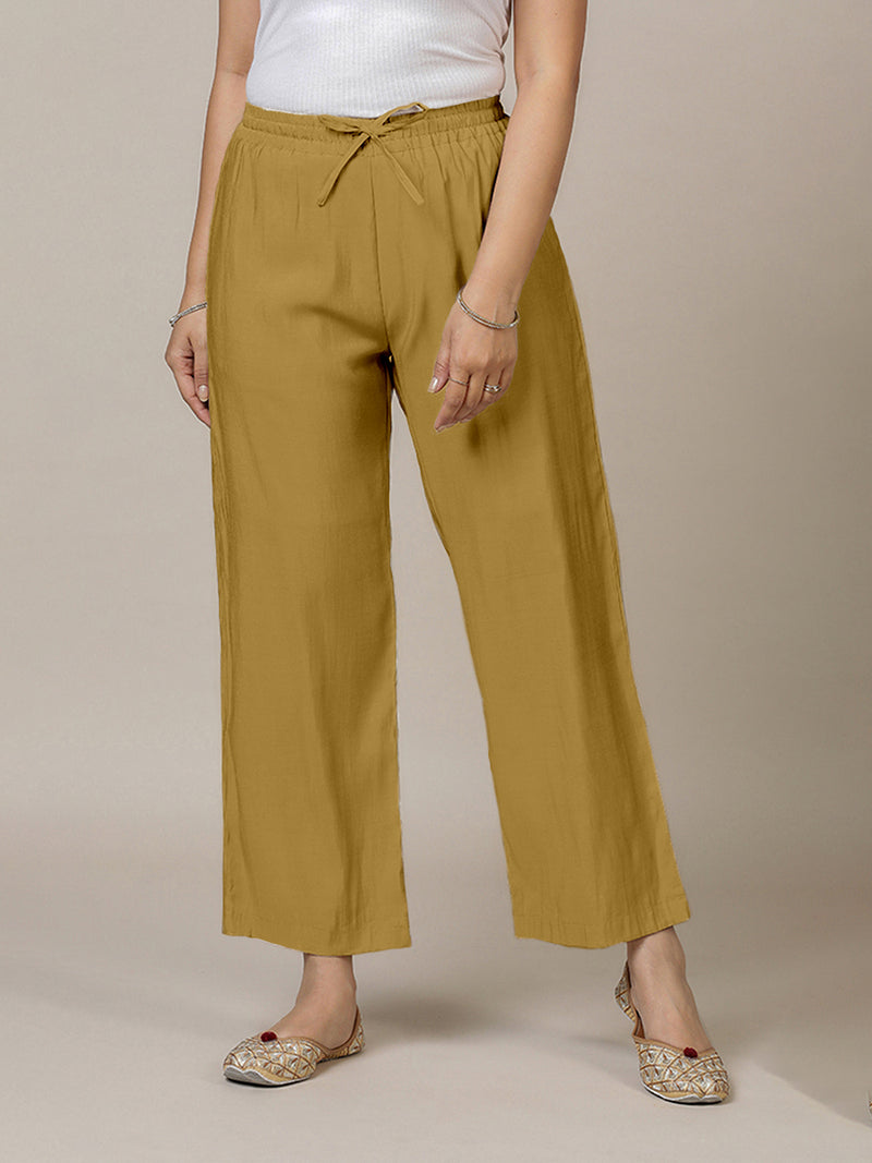 Fiza x Rozaana | Straight Pant in Dijon Mustard-Binks