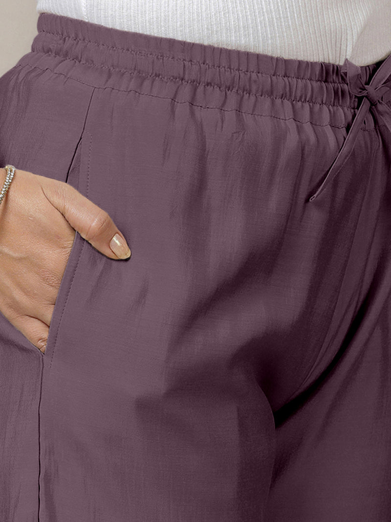 Fiza x Rozaana | Straight Pant in Purple Mauve-Binks