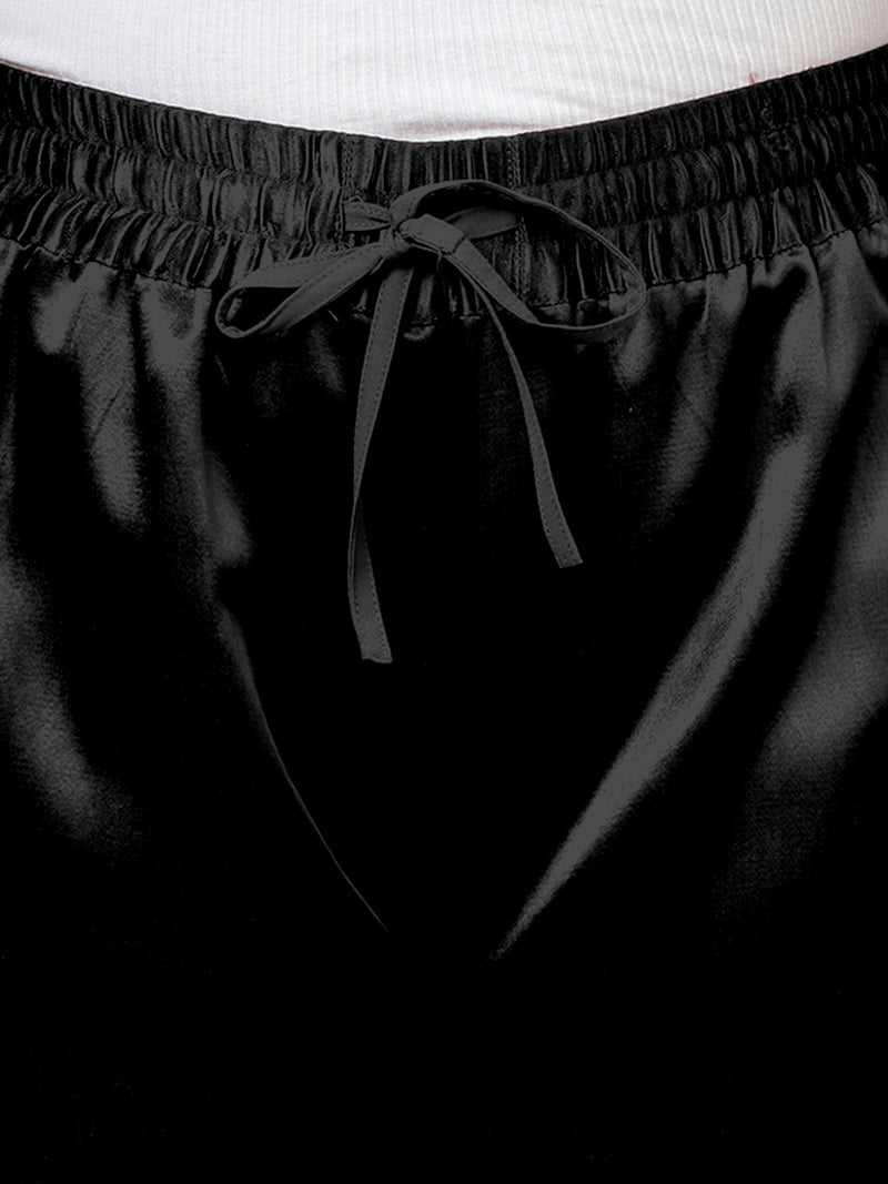 Swara x Tyohaar | Ink Black Mashru Silk Pants-Binks