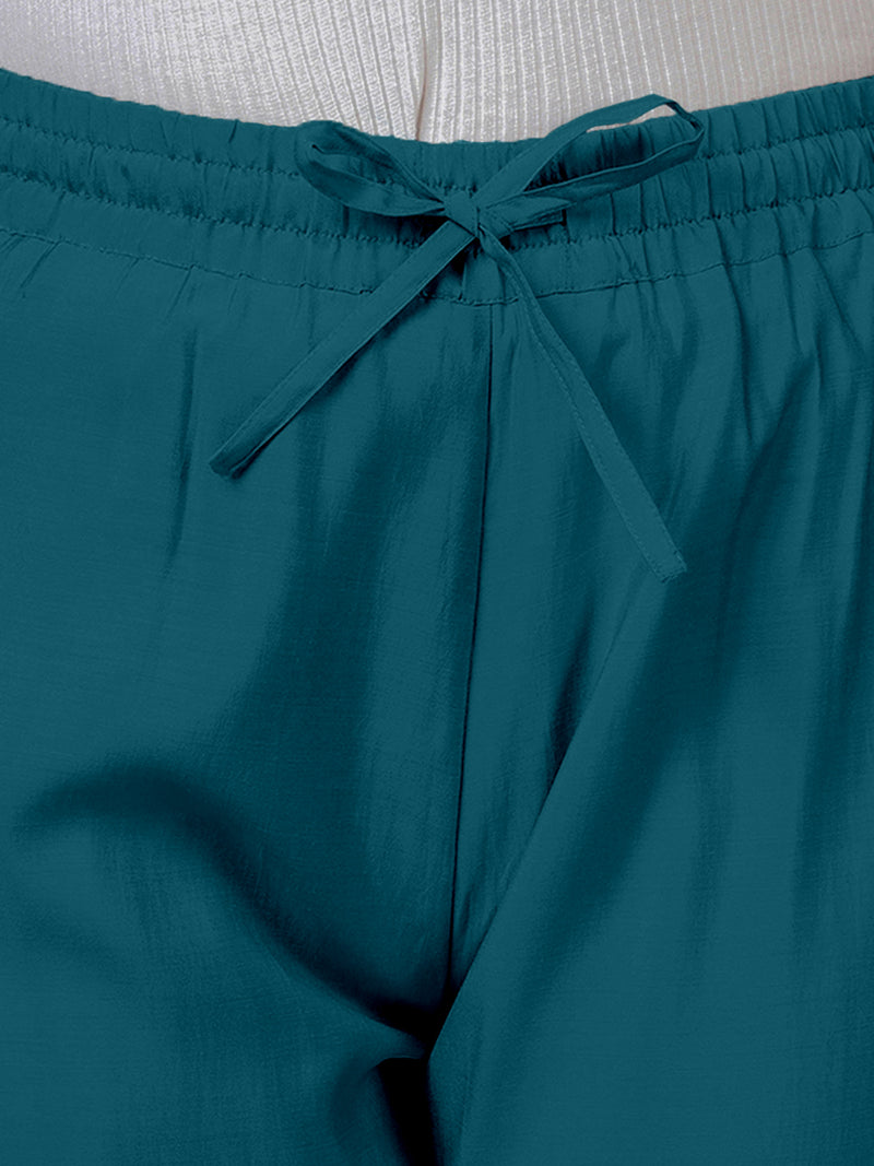 Fiza x Rozaana | Straight Pant in Crystal Teal-Binks