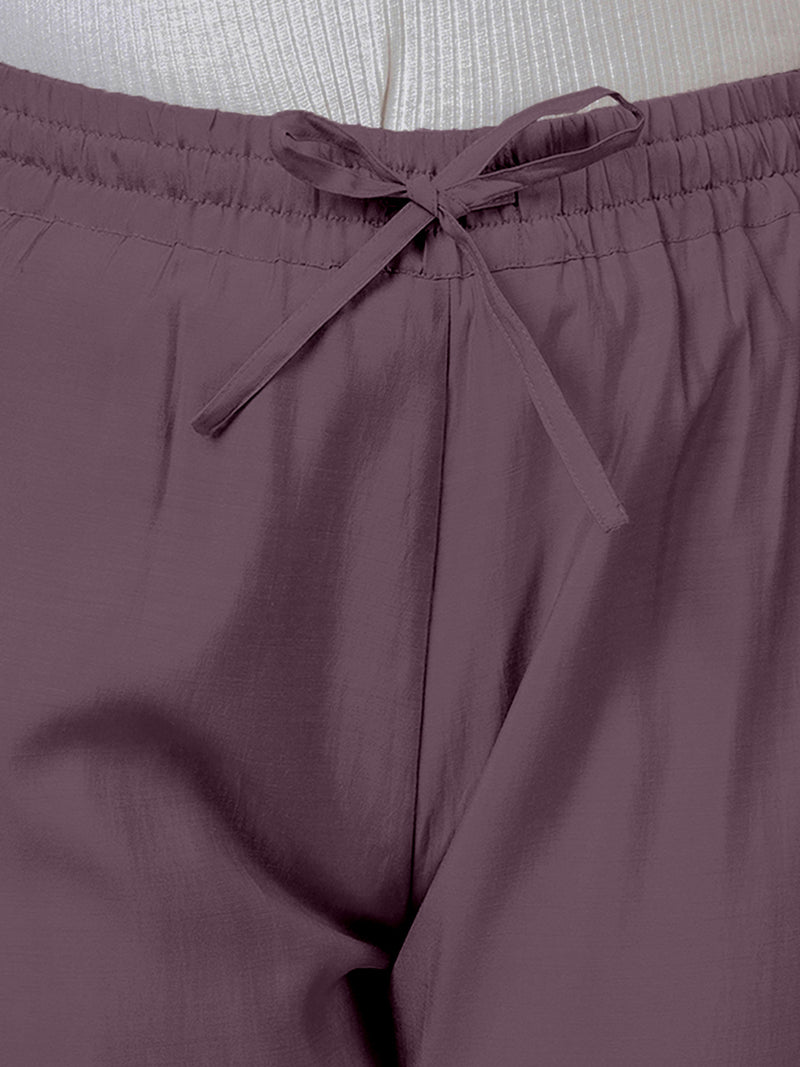 Fiza x Rozaana | Straight Pant in Purple Mauve-Binks
