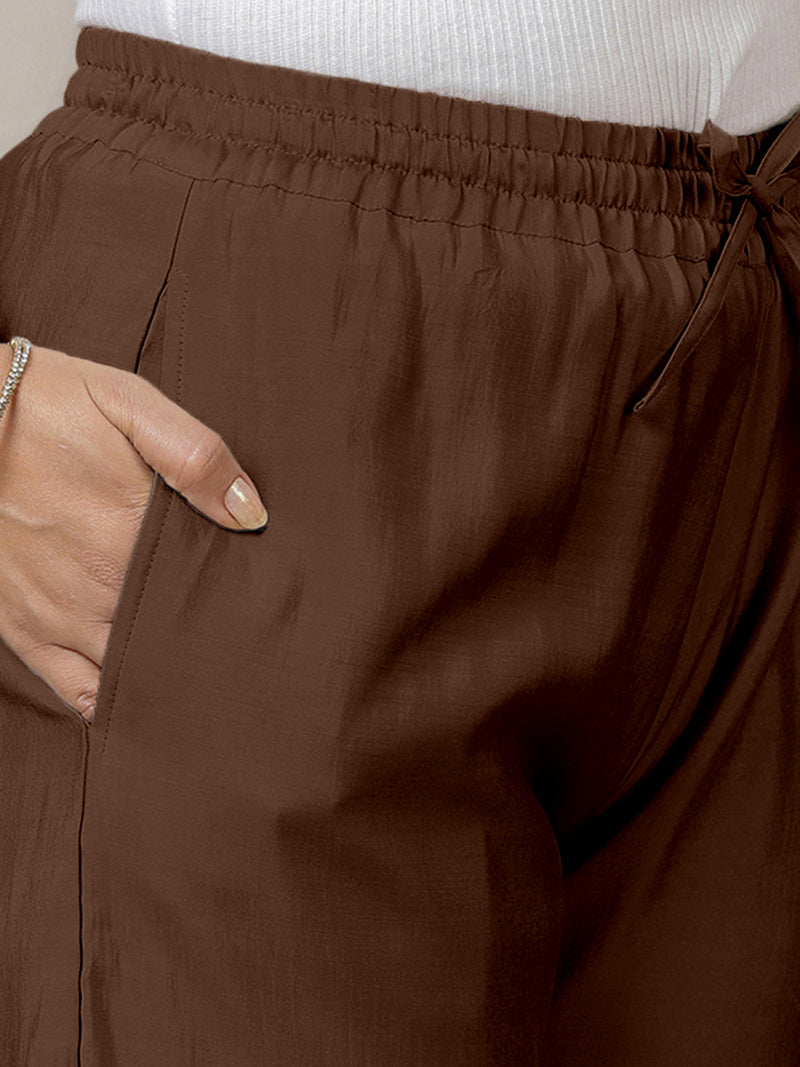Fiza x Rozaana | Straight Pant in Walnut Brown-Binks