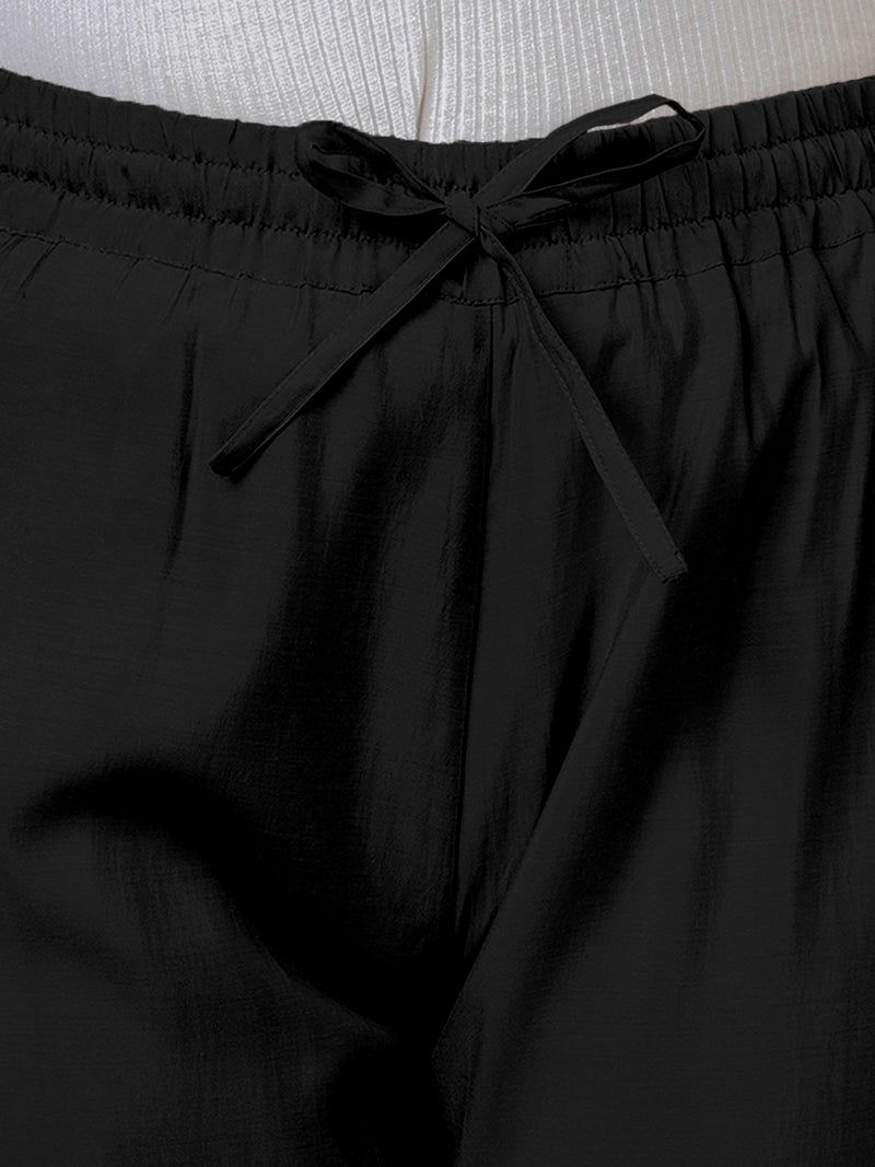 Fiza x Rozaana | Straight Pant in Raven Black-Binks