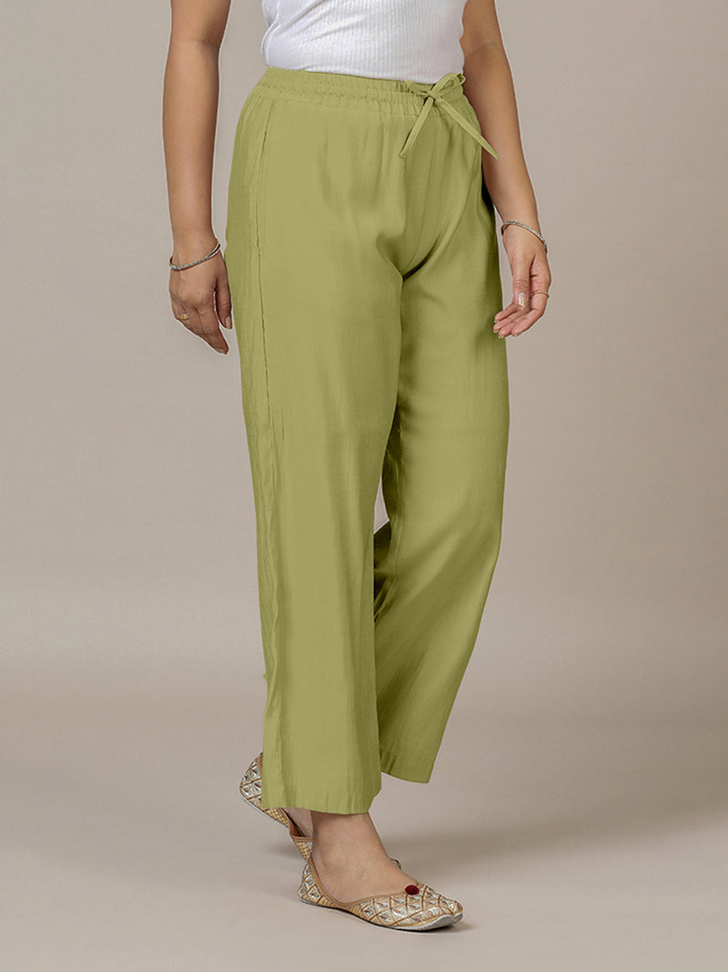 Fiza x Rozaana | Straight Pant in Pista Green-Binks