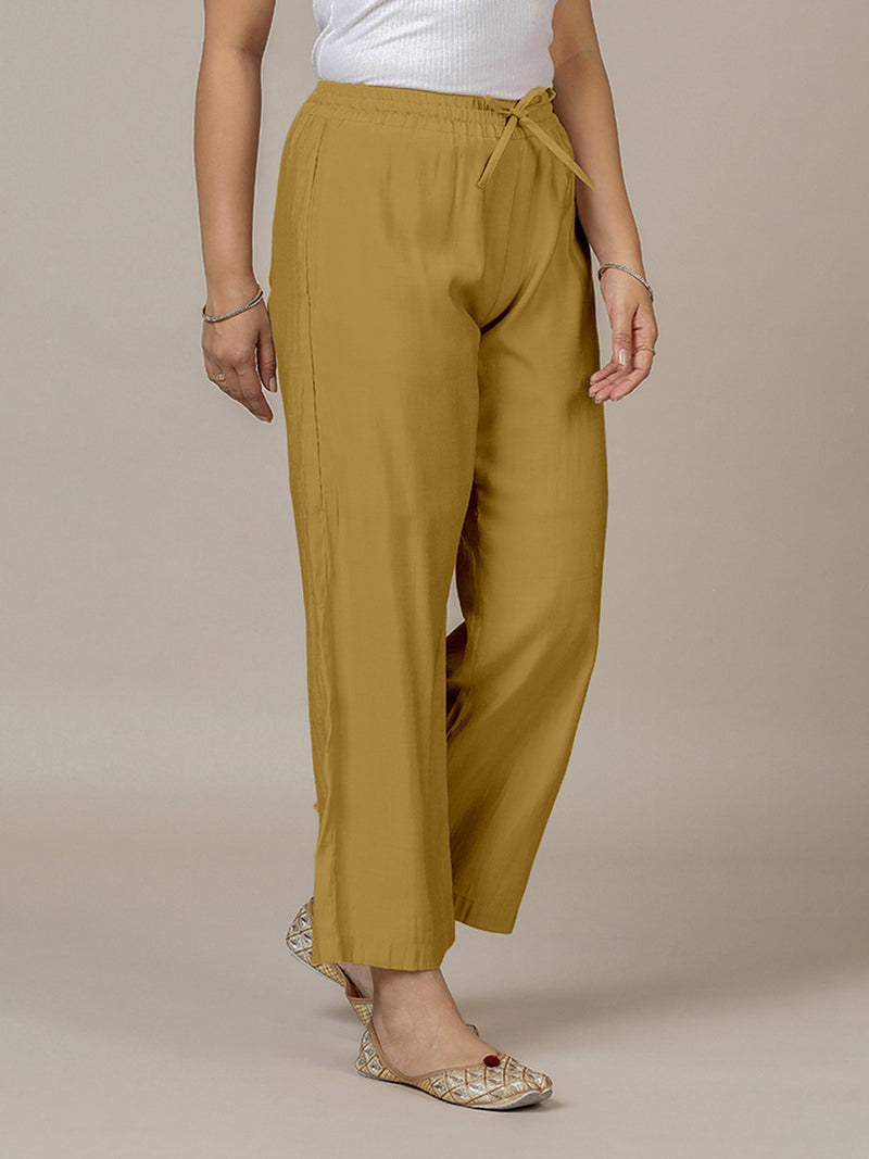 Fiza x Rozaana | Straight Pant in Dijon Mustard-Binks