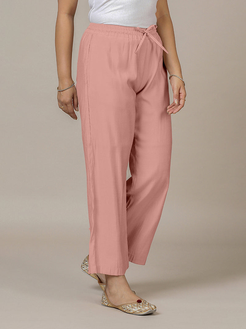 Fiza x Rozaana | Straight Pant in Sea Pink-Binks