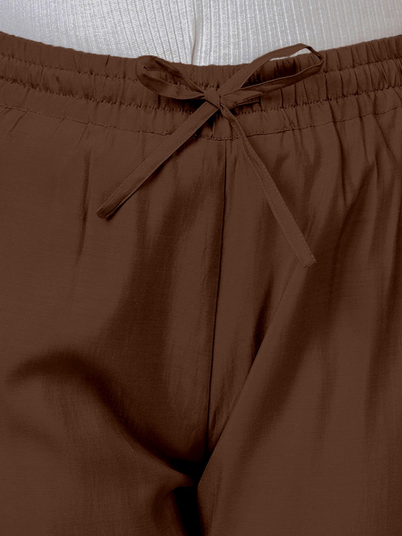 Fiza x Rozaana | Straight Pant in Walnut Brown-Binks