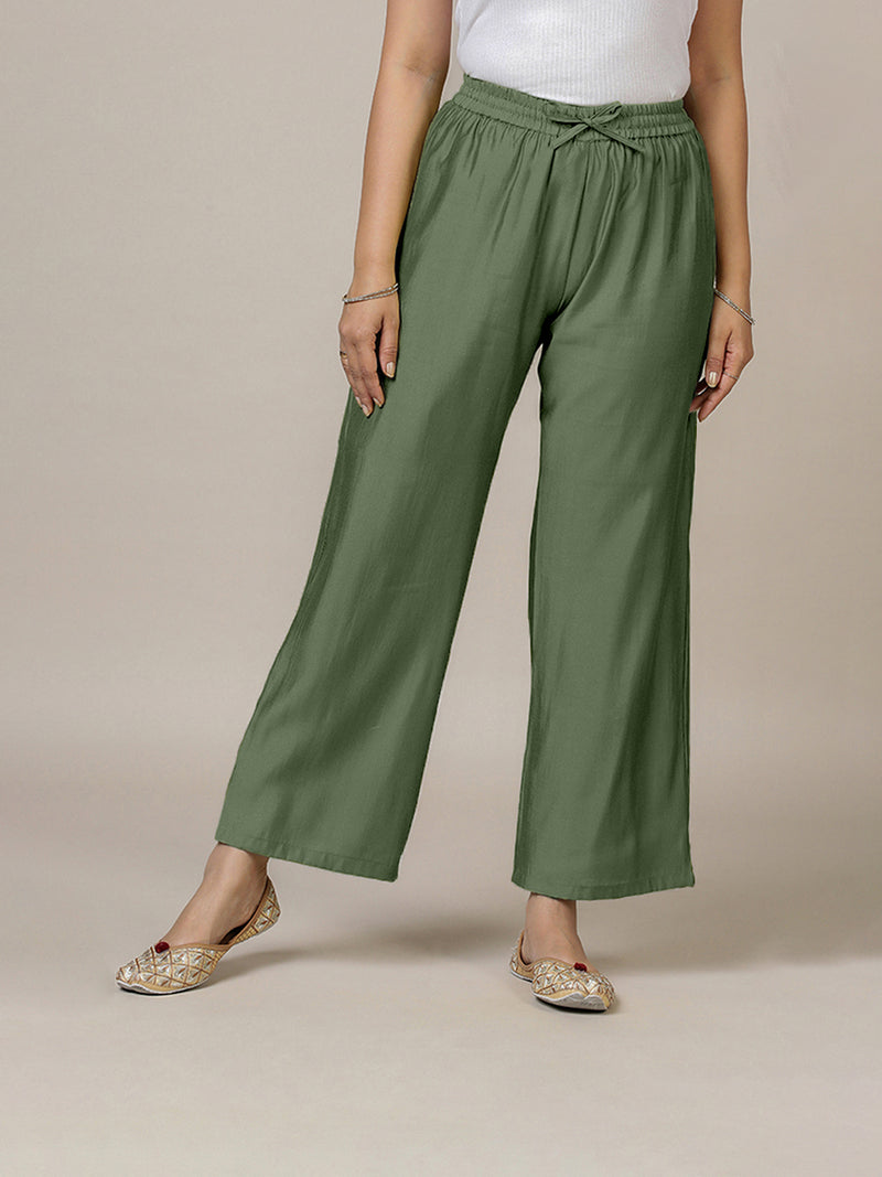 Fiza x Rozaana | Straight Pant in Hunter Green-Binks