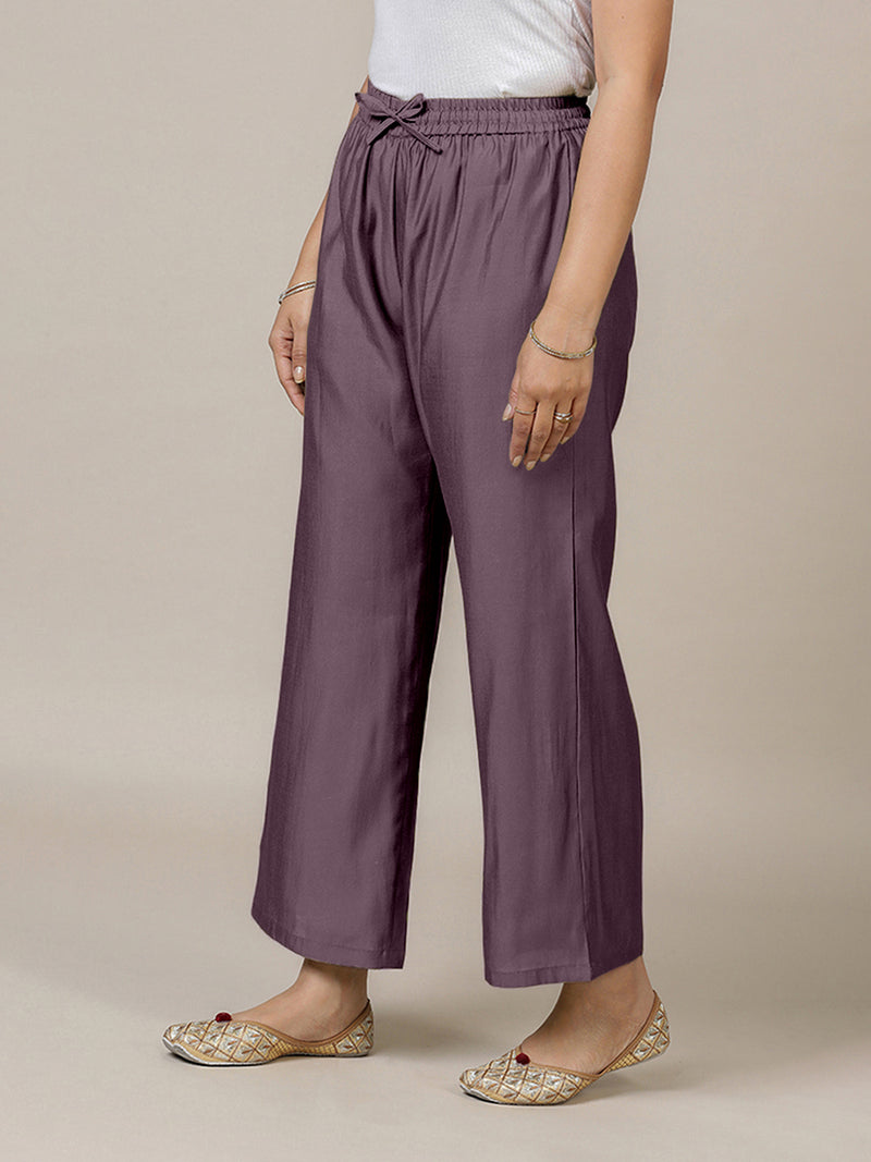 Fiza x Rozaana | Straight Pant in Purple Mauve-Binks