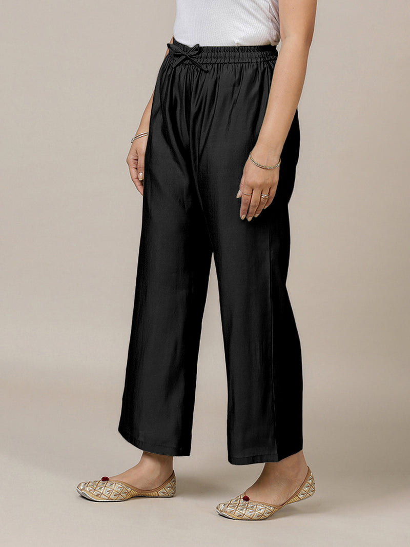 Fiza x Rozaana | Straight Pant in Raven Black-Binks