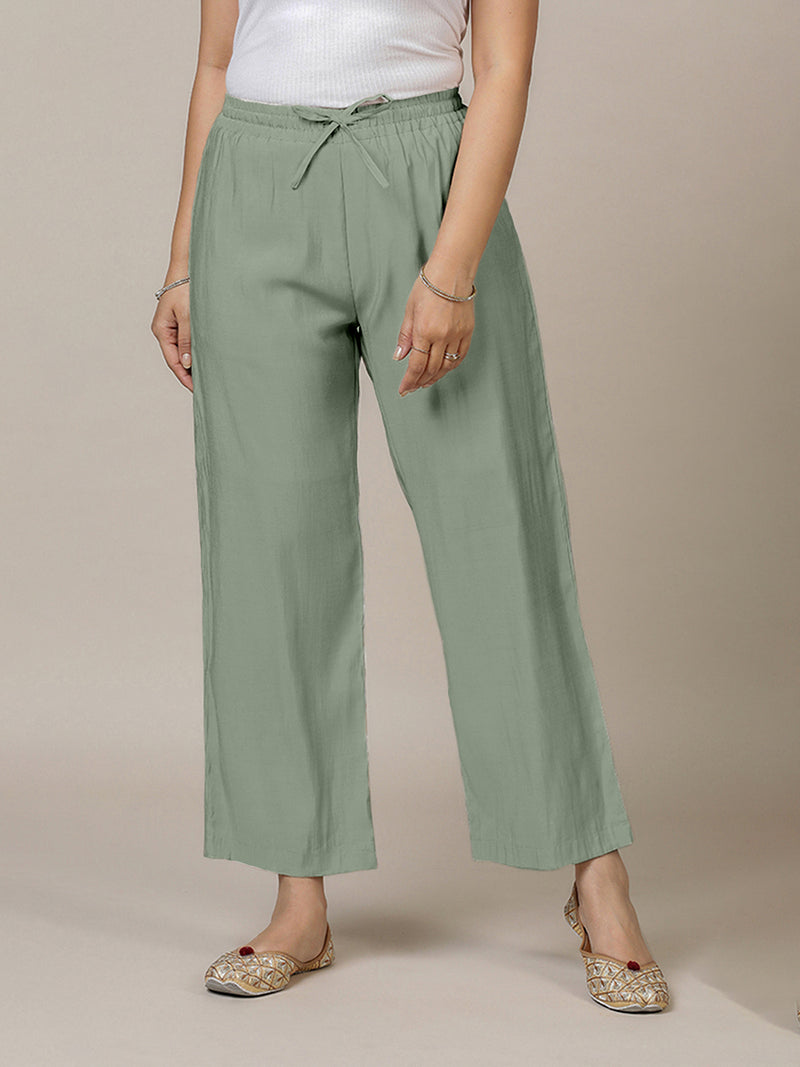 Fiza x Rozaana | Straight Pant in Mint Green-Binks