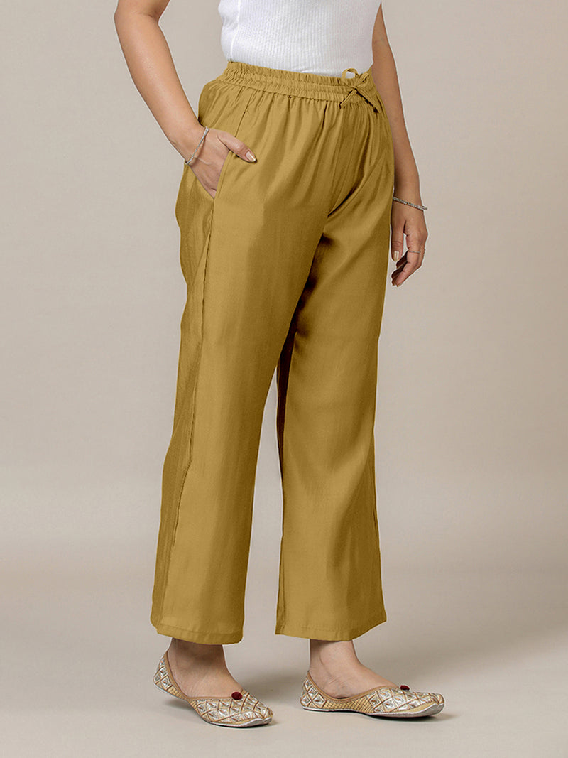 Fiza x Rozaana | Straight Pant in Dijon Mustard-Binks