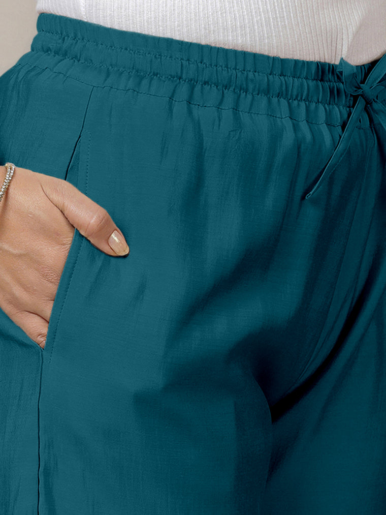 Fiza x Rozaana Pant/Trousers, in Blue, made for daily & work (view 3).