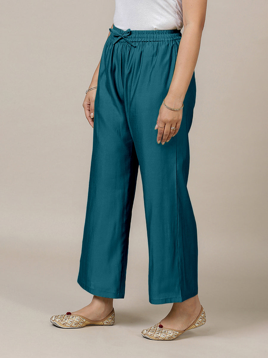 Fiza x Rozaana Pant/Trousers, in Blue, made for daily & work (view 7).