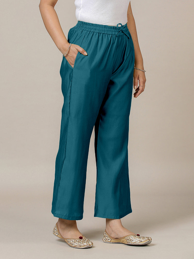 Fiza x Rozaana | Straight Pant in Crystal Teal-Binks