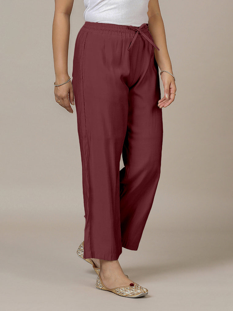 Fiza x Rozaana Pant/Trousers, in Maroon, made for daily & work.