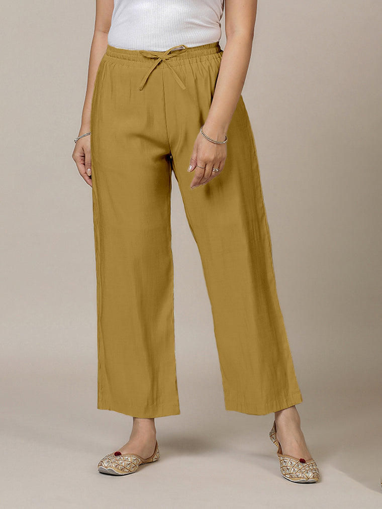 Fiza x Rozaana Pant/Trousers, in Yellow, made for daily & work.