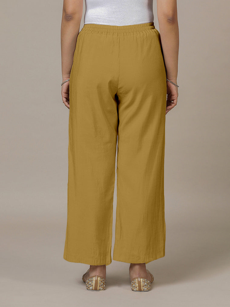 Fiza x Rozaana Pant/Trousers, in Yellow, made for daily & work (view 2).