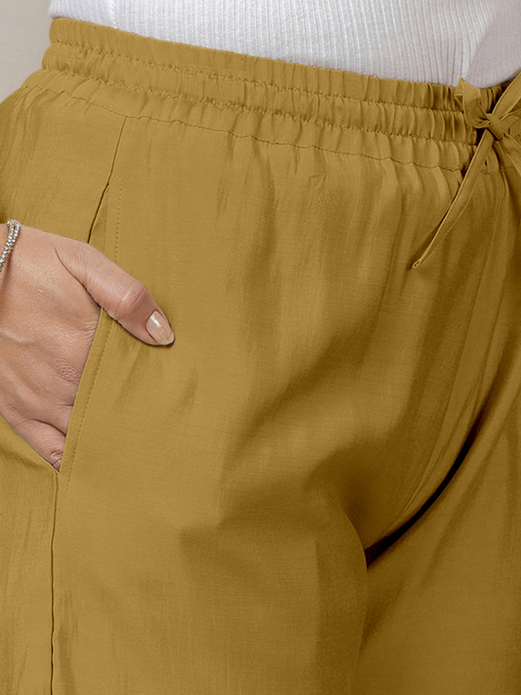 Fiza x Rozaana Pant/Trousers, in Yellow, made for daily & work (view 3).