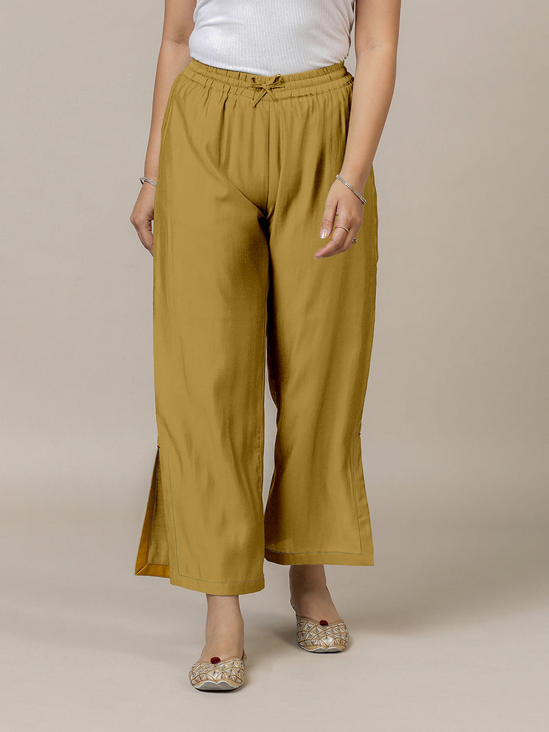 Saba x Rozaana | Dijon Mustard Cotton Silk Pants-Binks