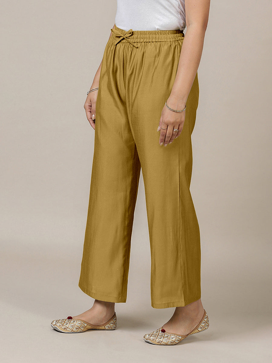 Fiza x Rozaana Pant/Trousers, in Yellow, made for daily & work (view 7).