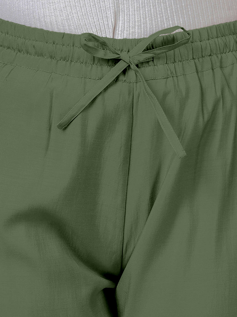 Fiza x Rozaana | Straight Pant in Hunter Green-Binks