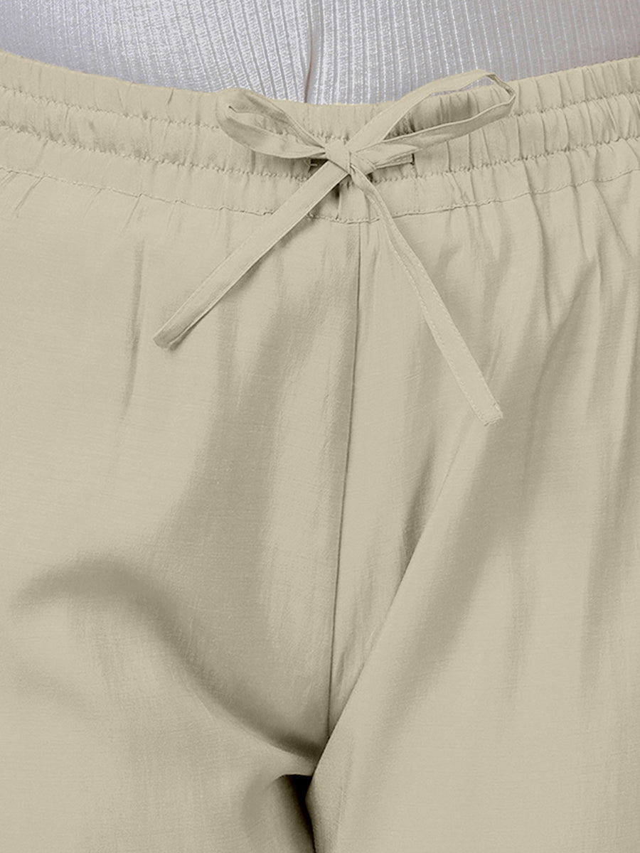 Fiza x Rozaana Pant/Trousers, in Cream, made for daily & work (view 4).
