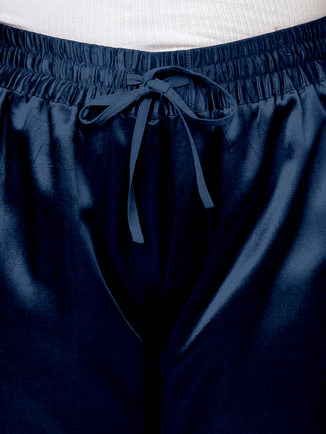 Swara x Tyohaar Pant/Trousers, in Blue Mashru Silk, made for daily & work (view 3).