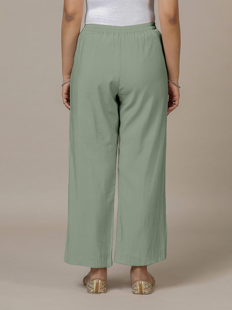 Fiza x Rozaana Pant/Trousers, in Green, made for daily & work (view 2).