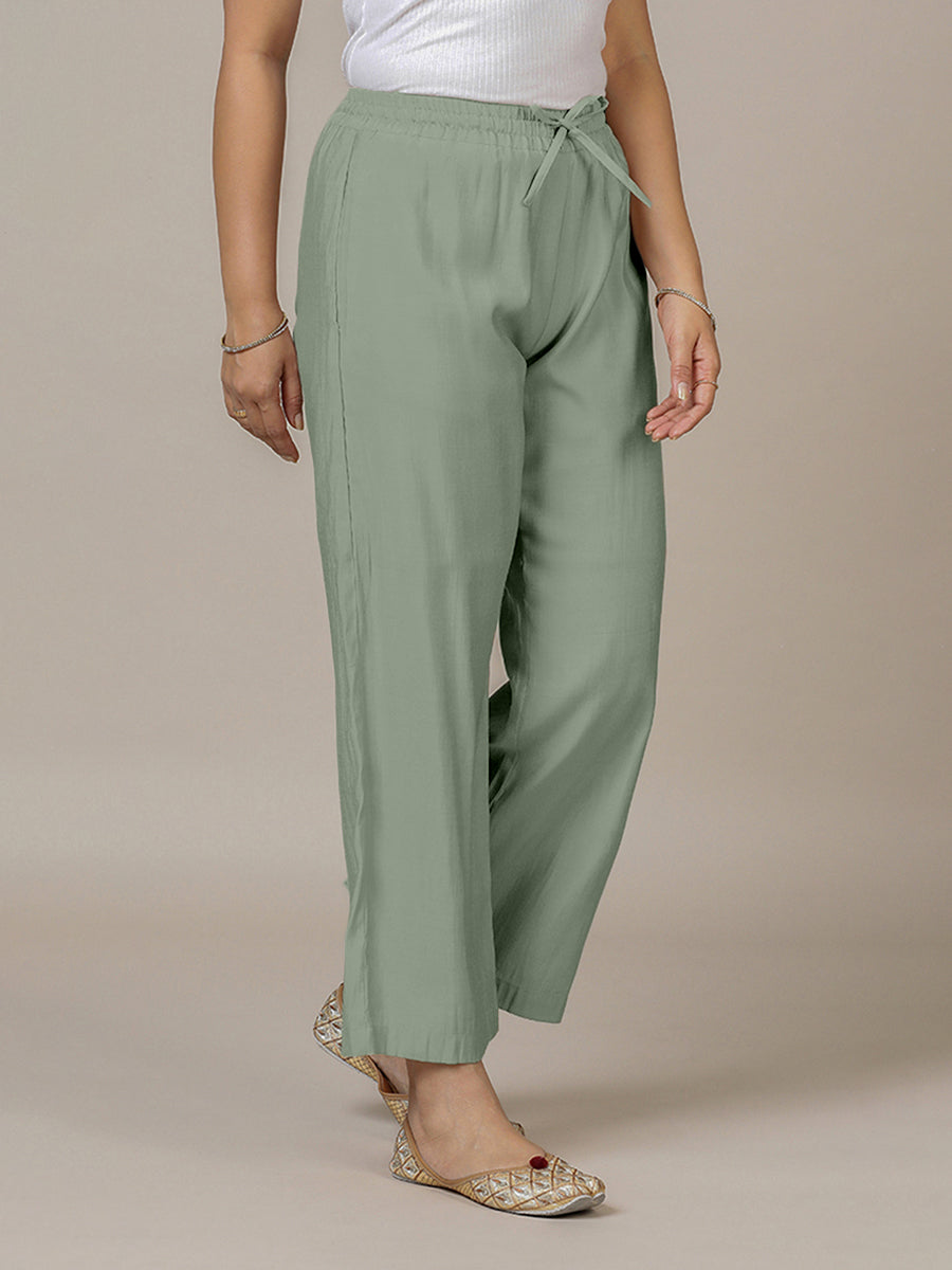 Fiza x Rozaana Pant/Trousers, in Green, made for daily & work (view 5).