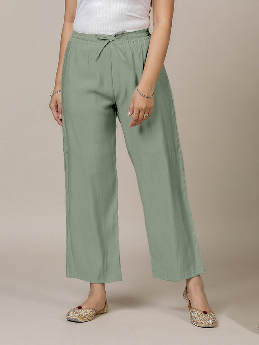 Fiza x Rozaana Pant/Trousers, in Green, made for daily & work (view 8).