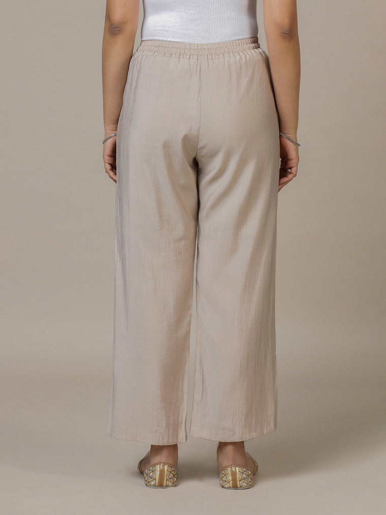 Fiza x Rozaana Pant/Trousers, in Grey, made for daily & work (view 2).