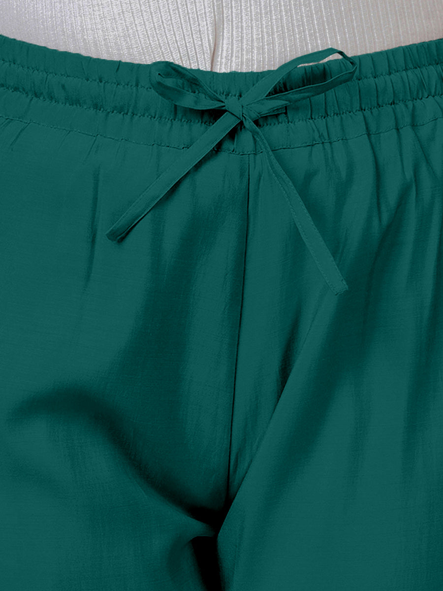 Fiza x Rozaana Pant/Trousers, in Green, made for daily & work (view 4).