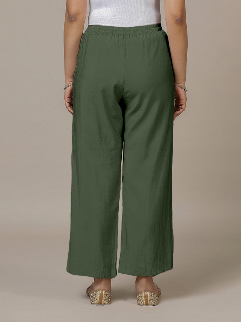 Fiza x Rozaana | Straight Pant in Pine Green-Binks
