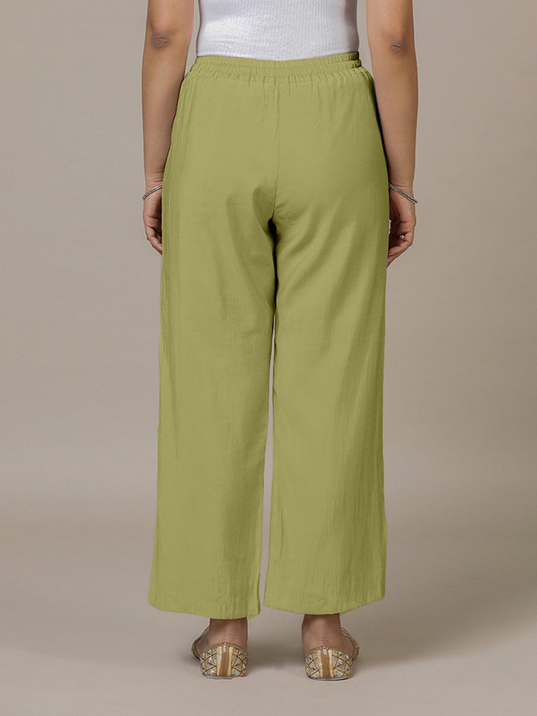 Fiza x Rozaana Pant/Trousers, in Green, made for daily & work (view 2).