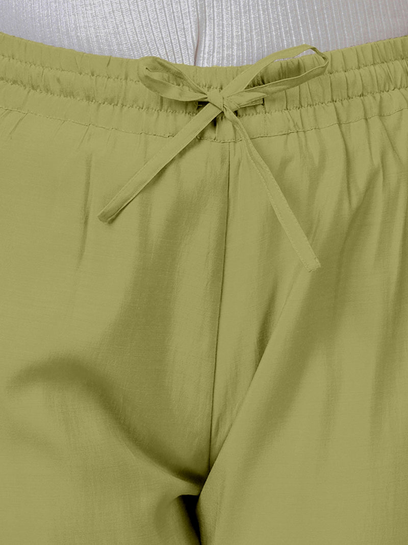 Fiza x Rozaana | Straight Pant in Pista Green-Binks
