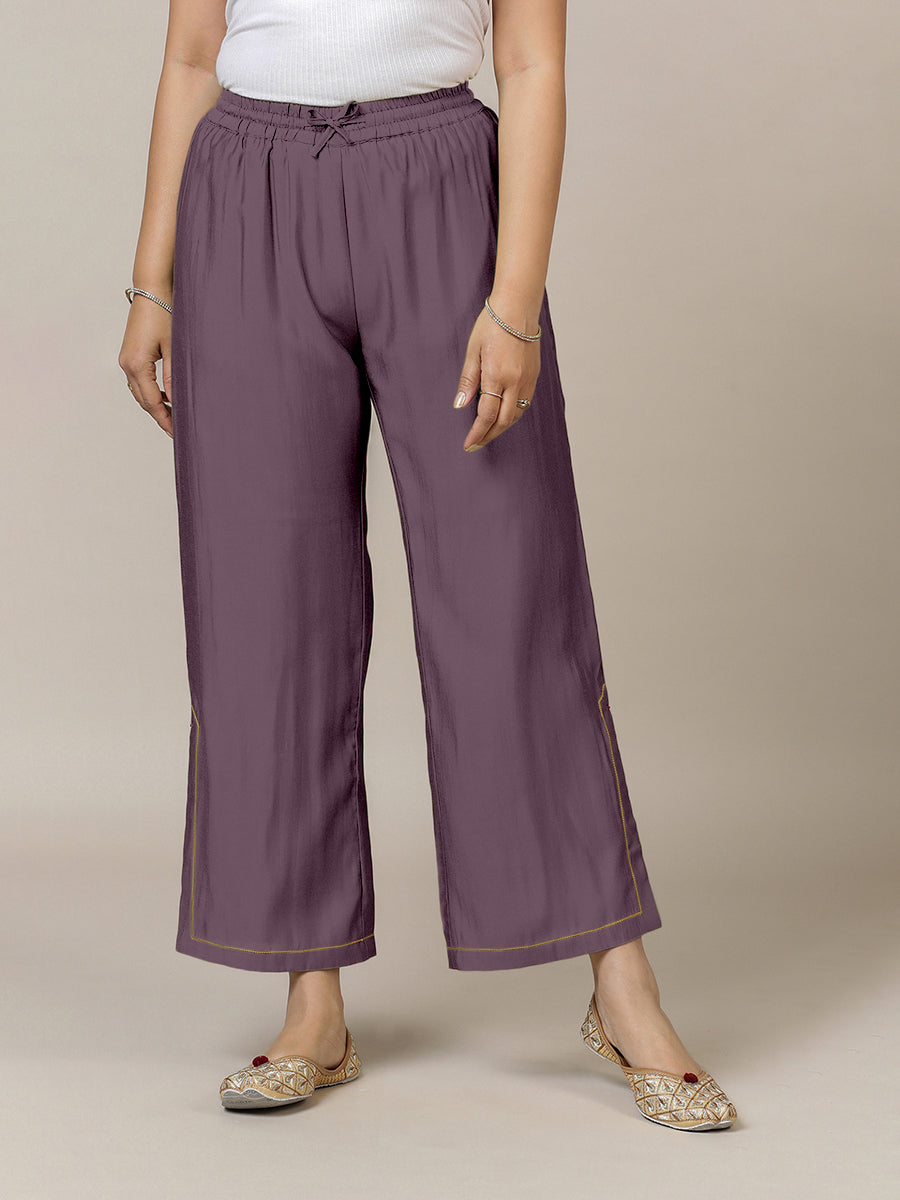 Saba x Rozaana Pant/Trousers, in Purple 100% Cotton, made for daily & work.