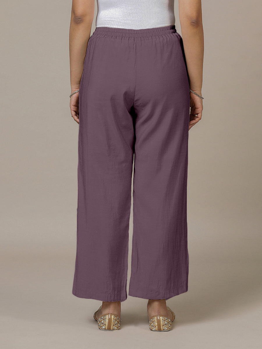 Fiza x Rozaana Pant/Trousers, in Purple, made for daily & work (view 2).