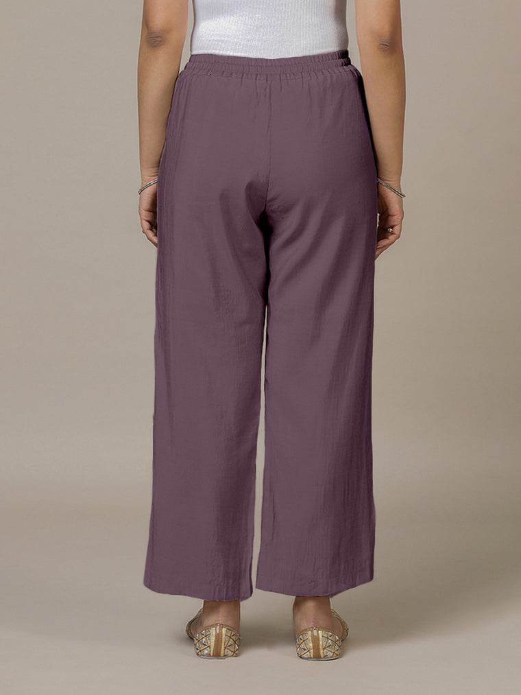 Fiza x Rozaana Pant/Trousers, in Purple, made for daily & work (view 2).