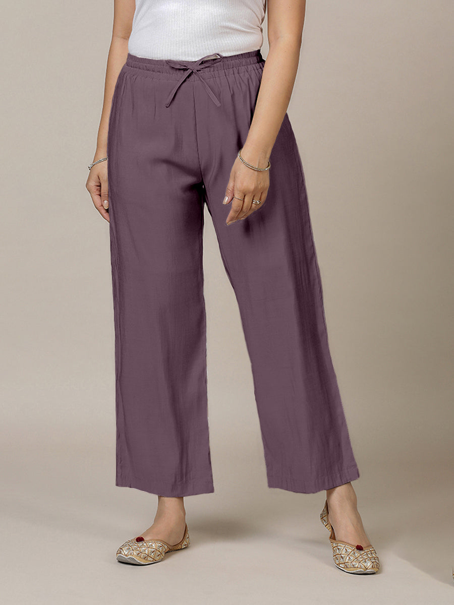 Fiza x Rozaana Pant/Trousers, in Purple, made for daily & work (view 8).