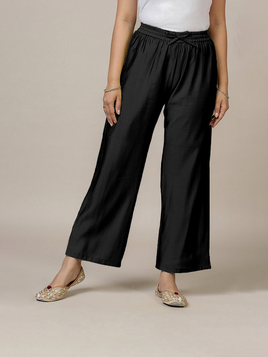 Fiza x Rozaana Pant/Trousers, in Black, made for daily & work (view 6).