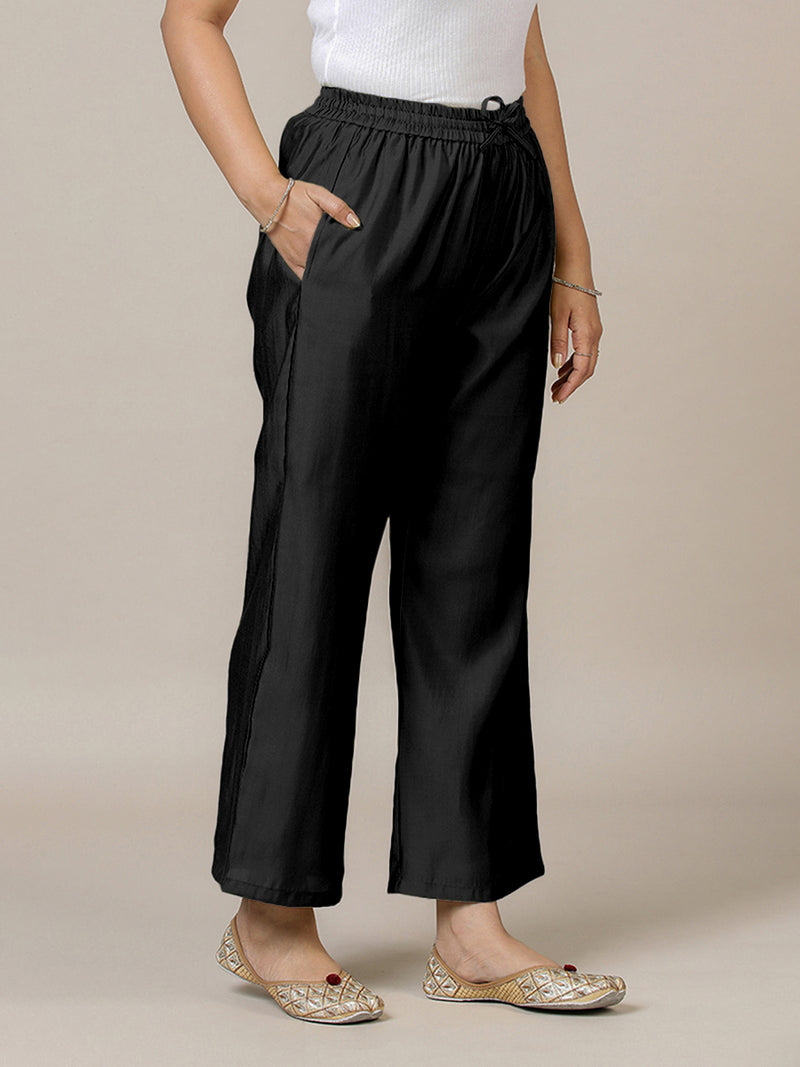 Fiza x Rozaana | Straight Pant in Raven Black-Binks