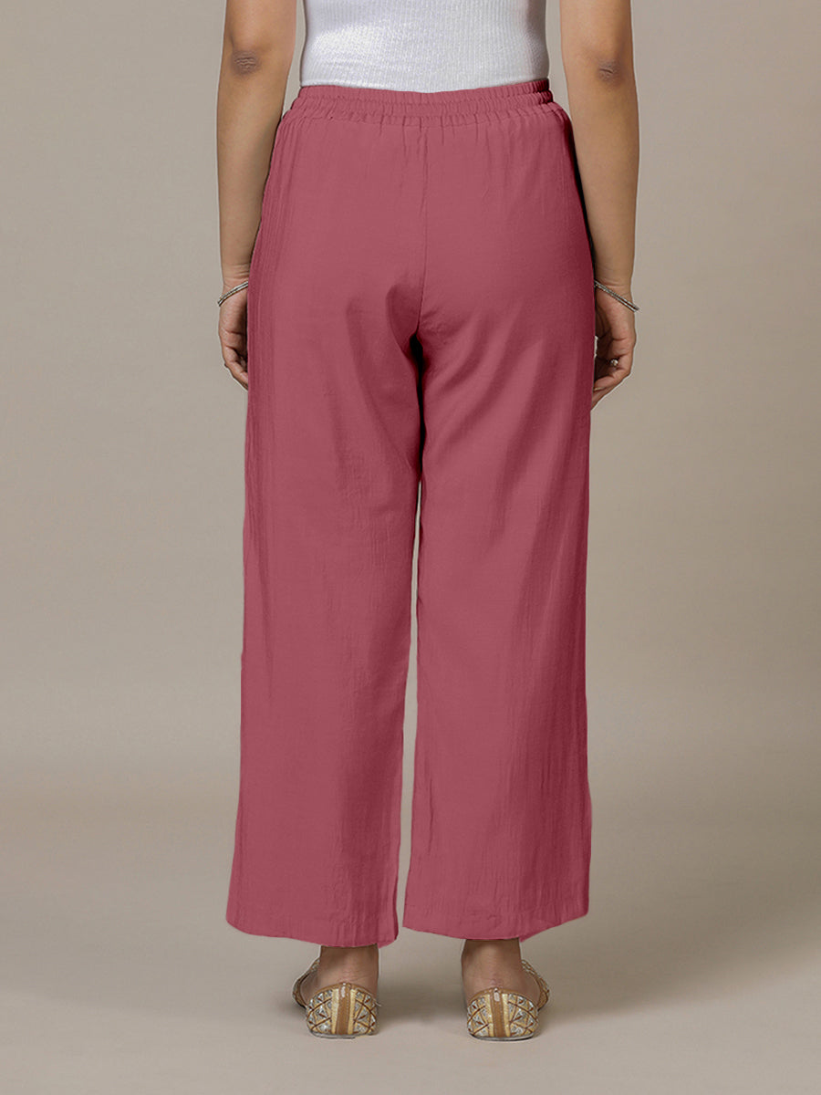 Fiza x Rozaana Pant/Trousers, in Pink, made for daily & work (view 3).